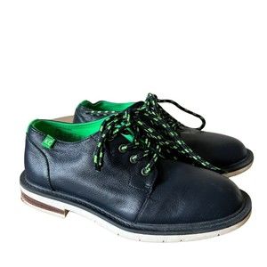 Kenneth Cole Boys Klay Flex Neo Dress Shoes Sz 13 Lace Up Leather Blue Green